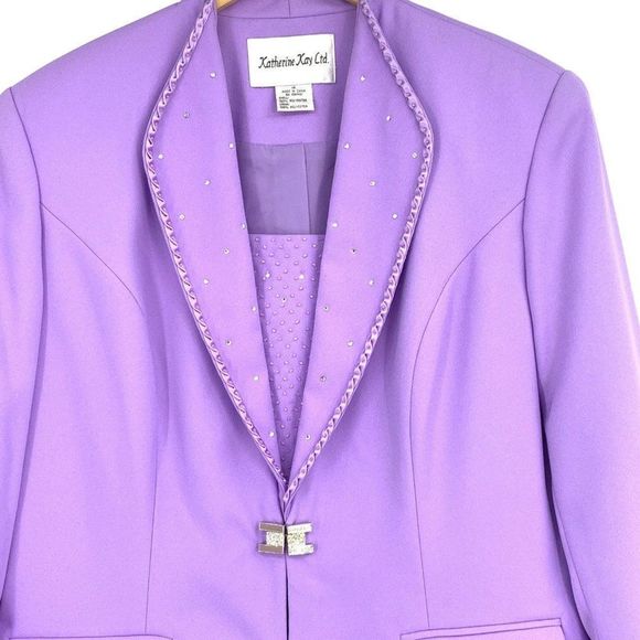 Katherine Kay Ltd Violet Evening Blazer Special Event Size 14 2371 Womens EUC - Picture 3 of 11